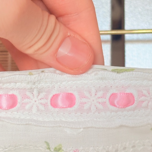 Altar'd State Strapless Dress in White with Pink Floral - Picture 3 of 6